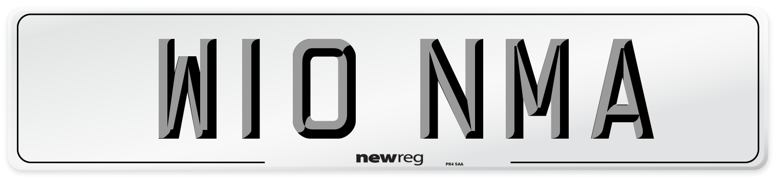 W10 NMA Number Plate from New Reg